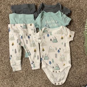 Cloud Island 0-3 Months Pant and Short Sleeve Shirt Set